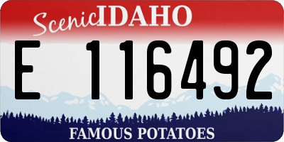 ID license plate E116492
