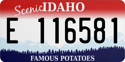 ID license plate E116581