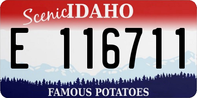 ID license plate E116711
