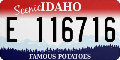 ID license plate E116716