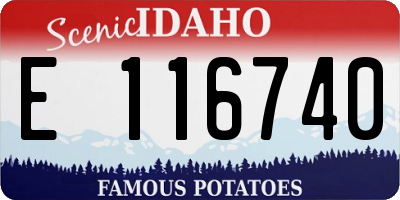 ID license plate E116740