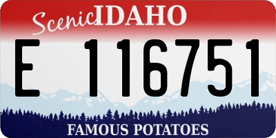 ID license plate E116751