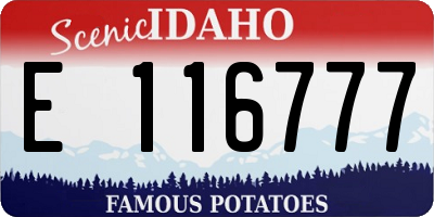 ID license plate E116777