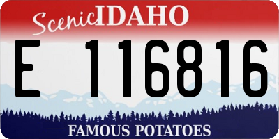 ID license plate E116816