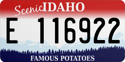 ID license plate E116922