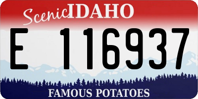 ID license plate E116937