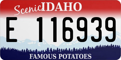ID license plate E116939