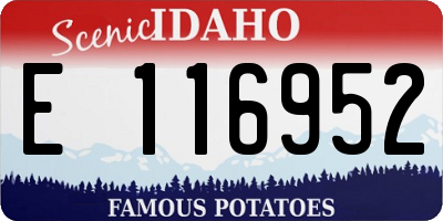 ID license plate E116952