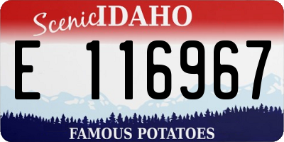 ID license plate E116967