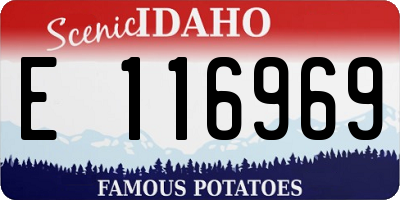 ID license plate E116969