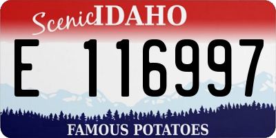ID license plate E116997