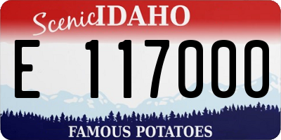 ID license plate E117000