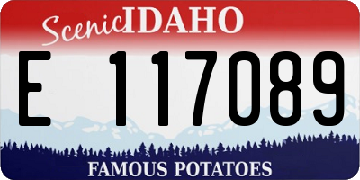 ID license plate E117089