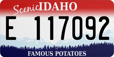ID license plate E117092