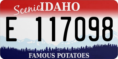 ID license plate E117098