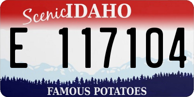 ID license plate E117104