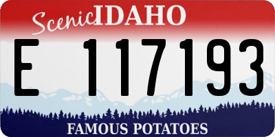 ID license plate E117193