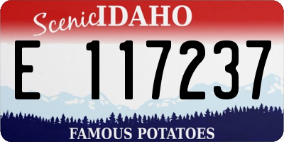 ID license plate E117237