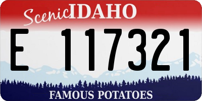 ID license plate E117321