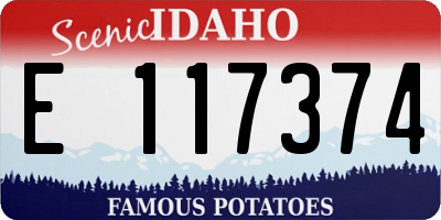 ID license plate E117374