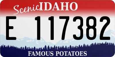 ID license plate E117382