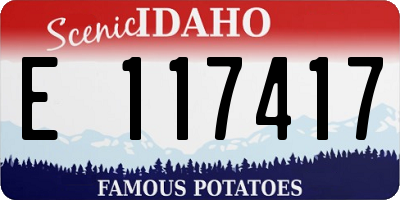 ID license plate E117417
