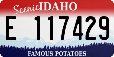 ID license plate E117429