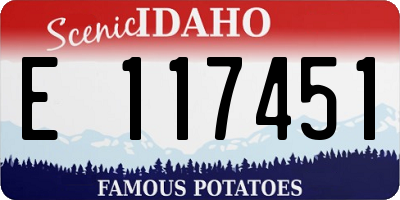 ID license plate E117451
