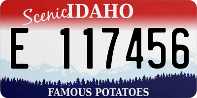 ID license plate E117456