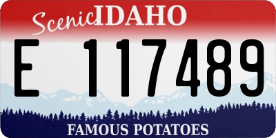 ID license plate E117489