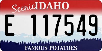 ID license plate E117549