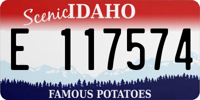 ID license plate E117574