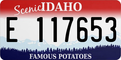 ID license plate E117653