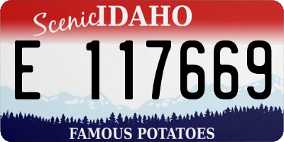 ID license plate E117669