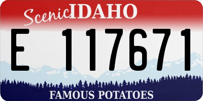 ID license plate E117671