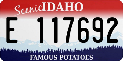 ID license plate E117692