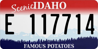 ID license plate E117714
