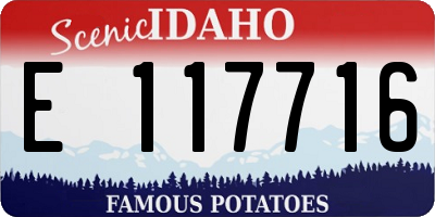 ID license plate E117716