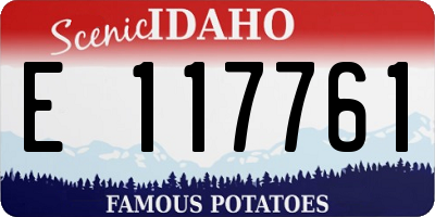 ID license plate E117761