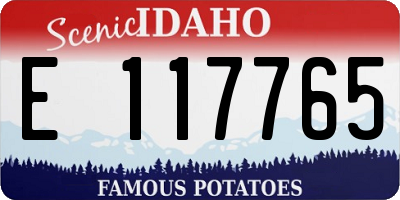 ID license plate E117765