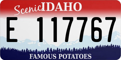 ID license plate E117767