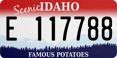 ID license plate E117788