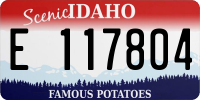 ID license plate E117804