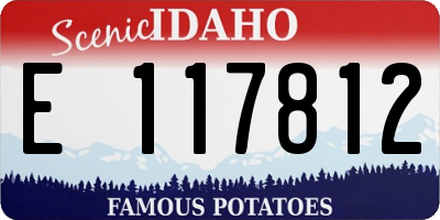 ID license plate E117812