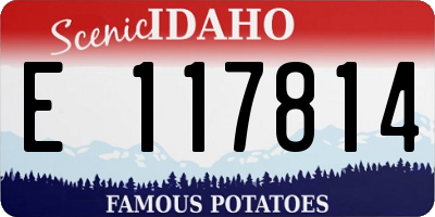 ID license plate E117814