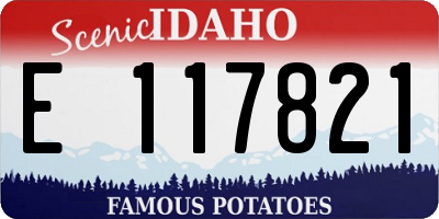 ID license plate E117821
