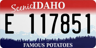 ID license plate E117851