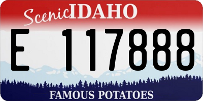 ID license plate E117888