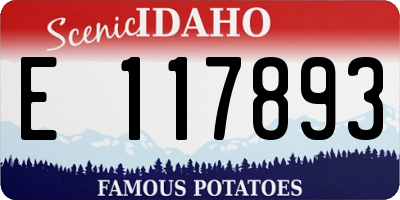 ID license plate E117893