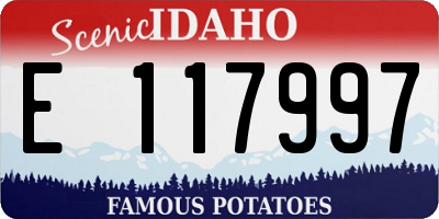ID license plate E117997